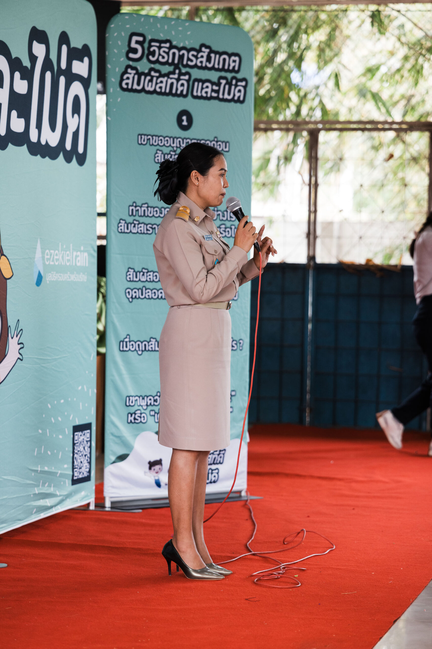 A woman teaches The Exodus Road's educational Equip & Empower program in Thailand to prevent trafficking