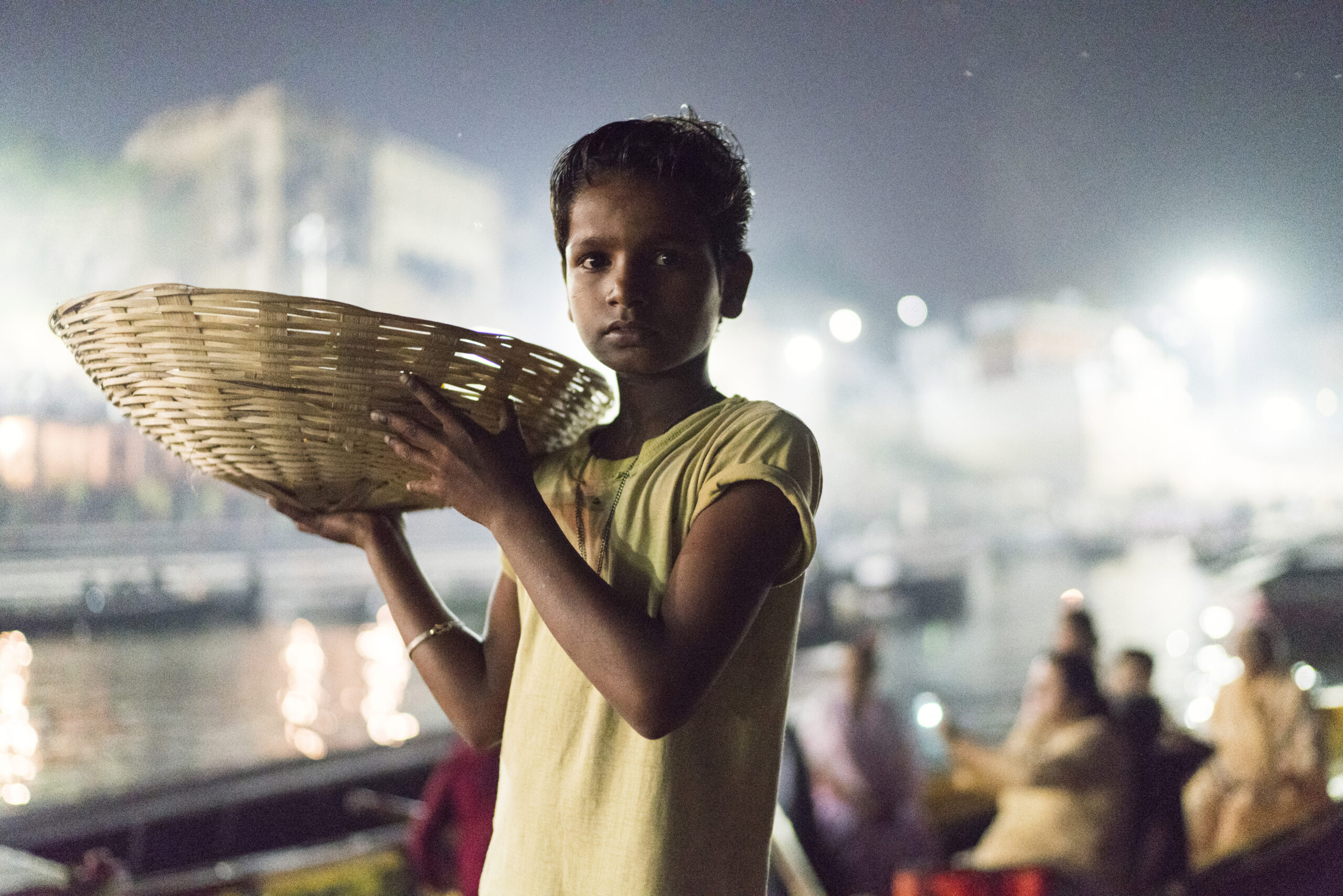 Boy with basket