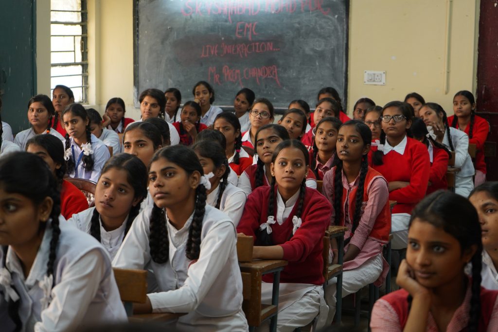 classroom full of young people, representing how we can prevent human trafficking