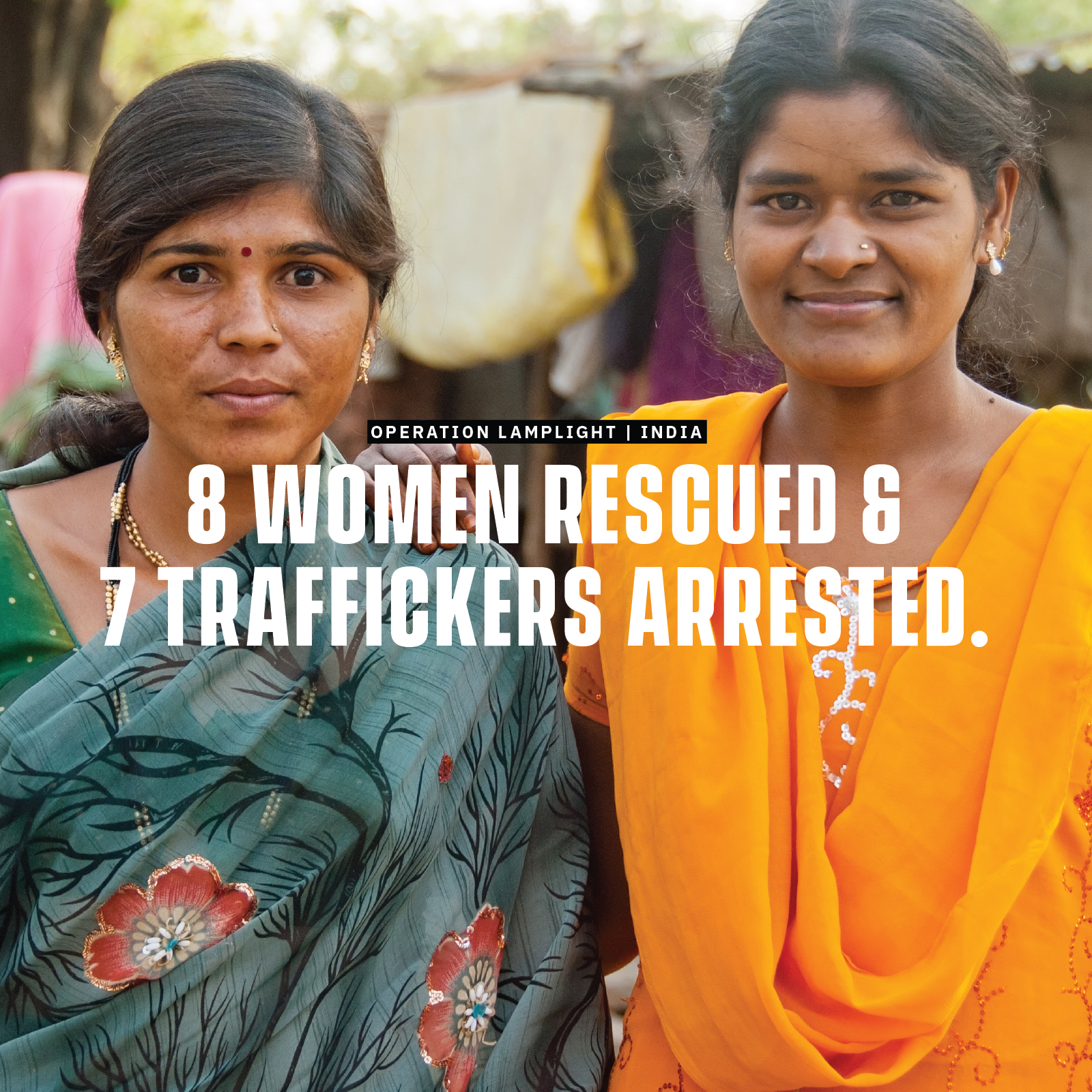 Eight women rescued from human trafficking, and seven traffickers arrested.