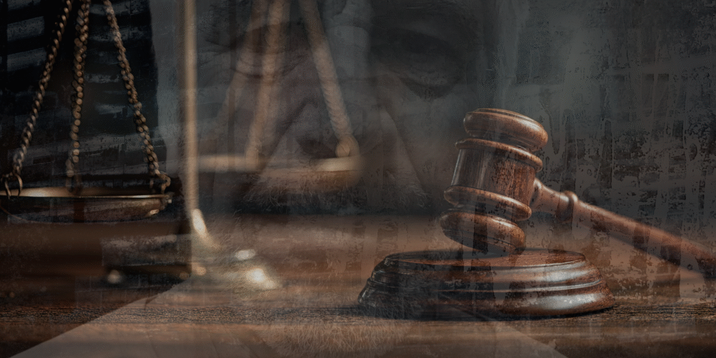 Gavel over Epstein's face