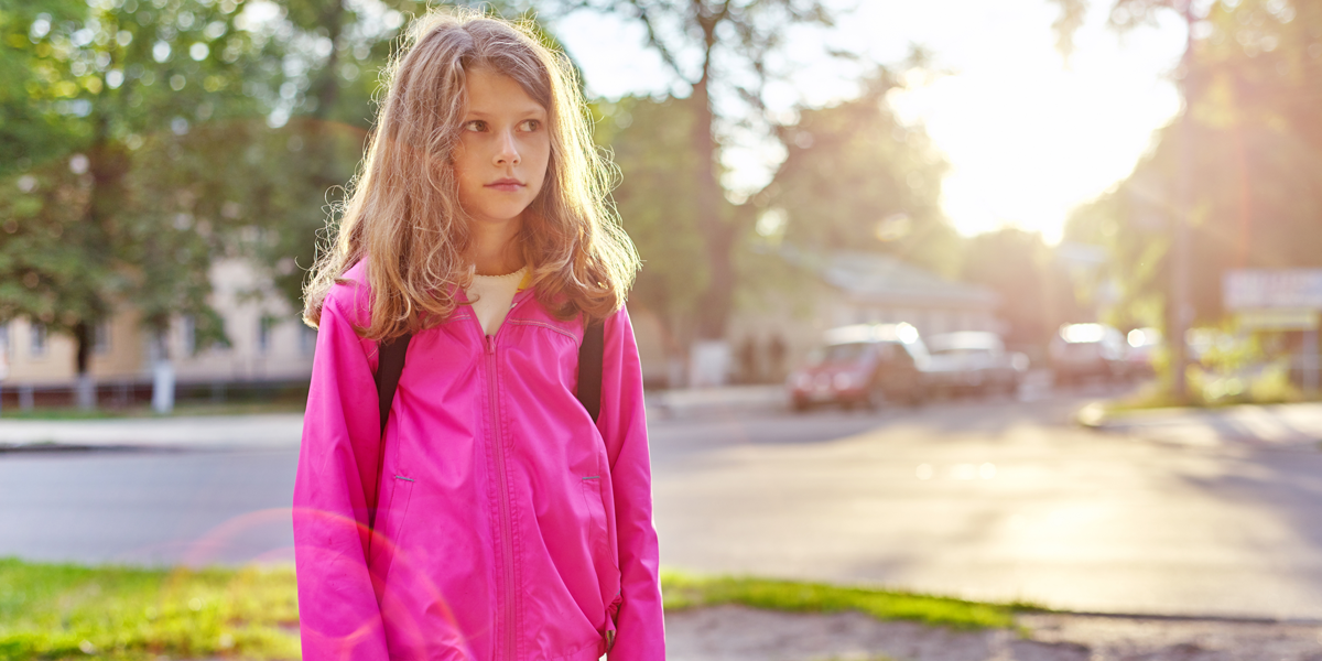 9 year old girl representative of a human trafficking survivor