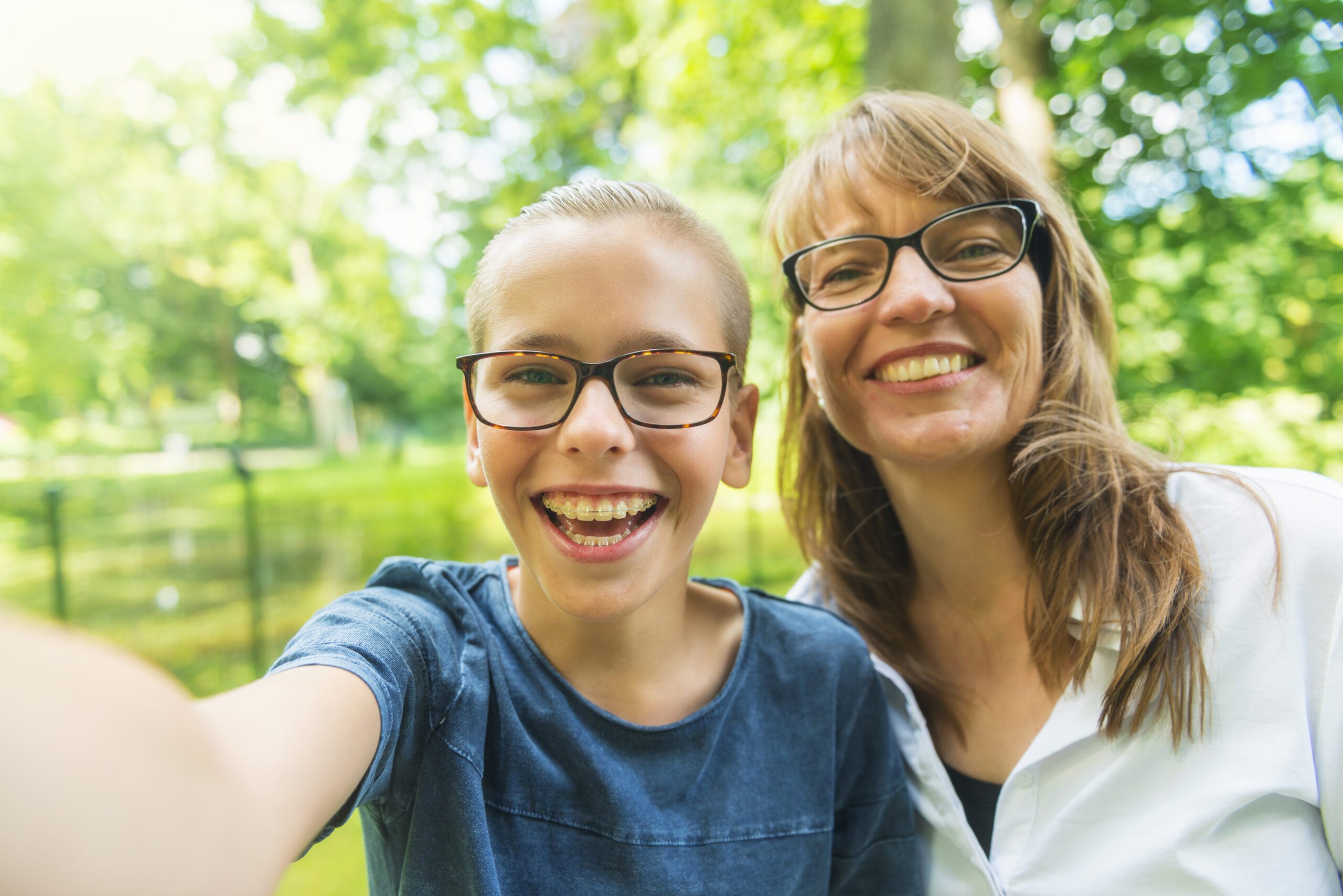Parent and teenager talking together